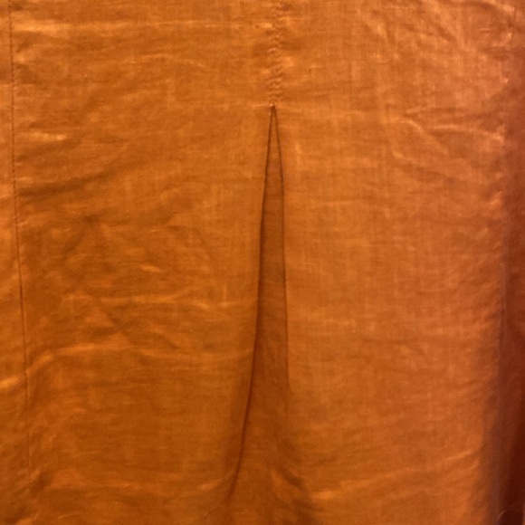 NWOT Soft Surroundings Island Breeze Button 100% Linen Top in burnt orange - Picture 7 of 9